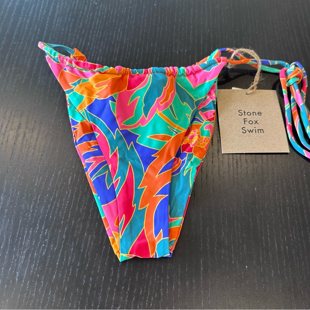 Stone Fox Swim Tropical Multi-Color String Bikini Bottom